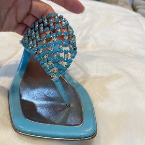 Bruno Maggie couture sandals. Beautiful! Stones and silver heels. Size 6.5